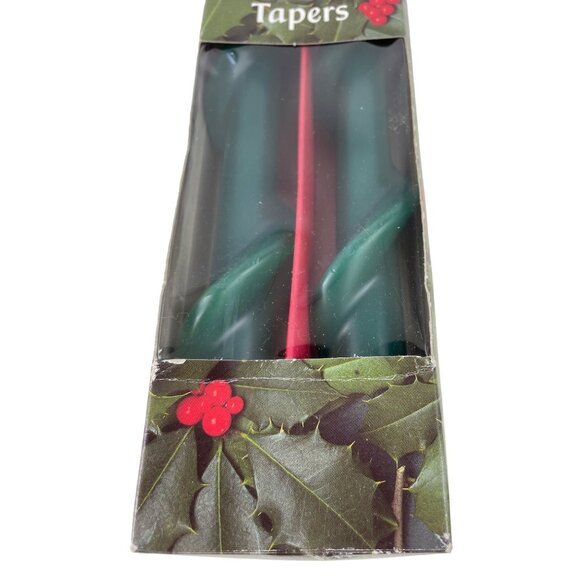 Vintage Robert Alan Candle Company Green Twisted Taper Candles 12" New In Box - Picture 4 of 6